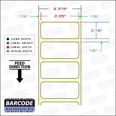 BCW Thermal Transfer 2.25 X 0.75 - 3" Core